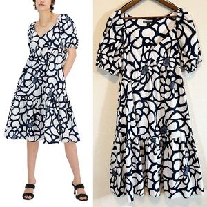 INC International Concepts Printed A Line Midi Dress Orla Garden-Size M